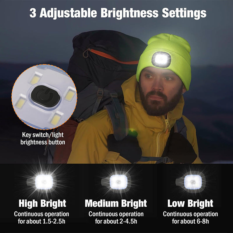 Rechargeable LED Light Up Knitted Hat with Bluetooth