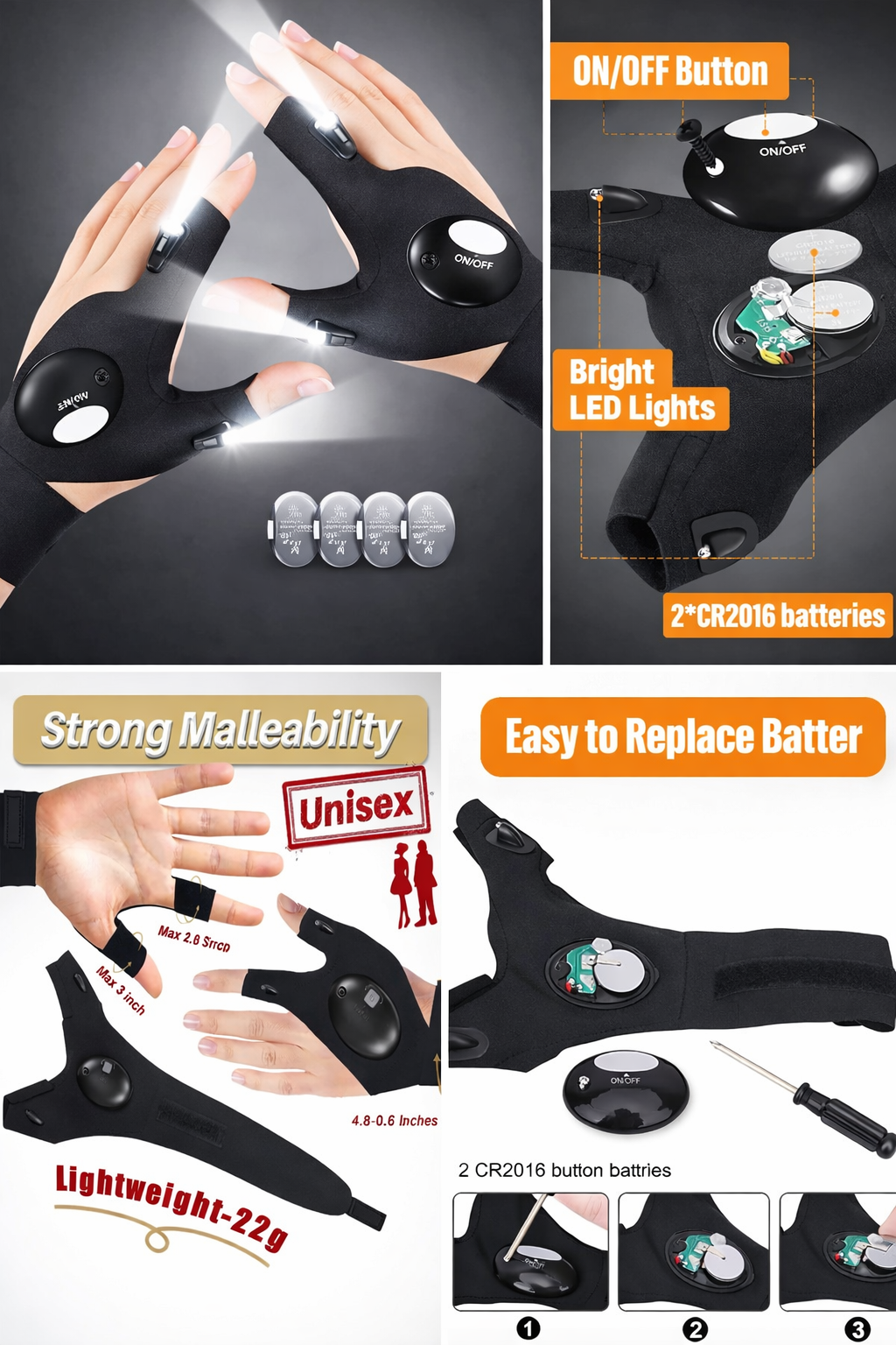 LED Flashlight Gloves