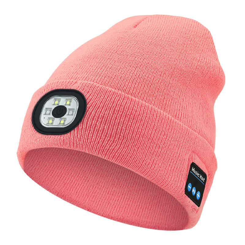 Rechargeable LED Light Up Knitted Hat with Bluetooth