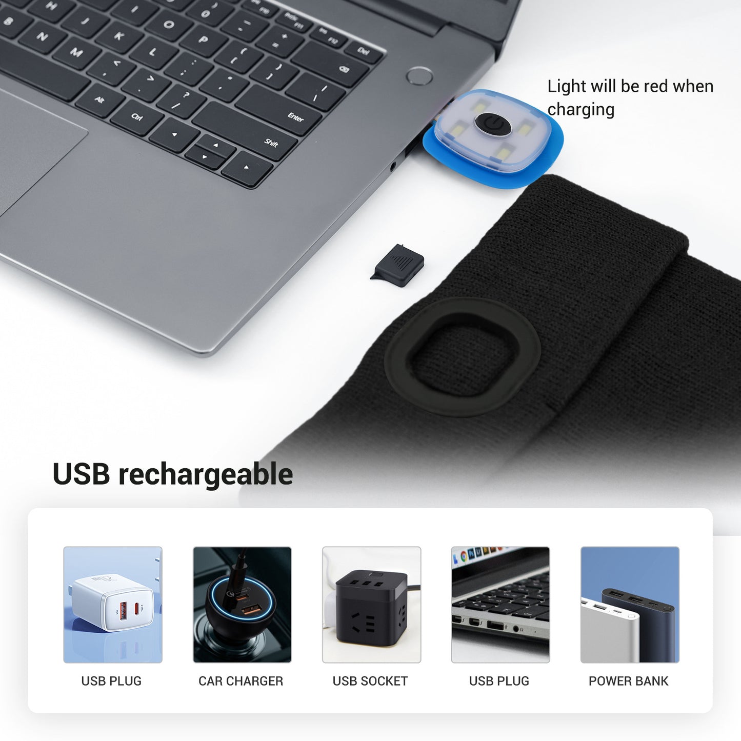 Rechargeable LED Light Up Knitted Hat with Bluetooth