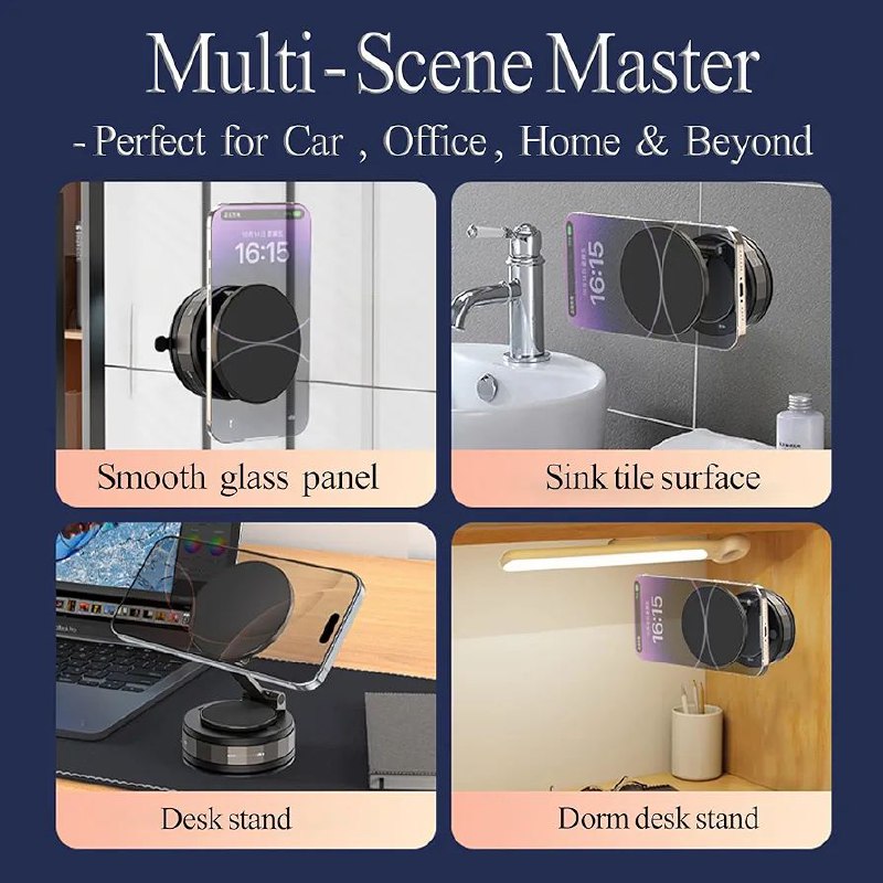 Magnetic Phone Holder for car, 360° Rotatable, Foldable & Adjustable Magnetic Car Mount, , Compatible with iPhone & Other Phones