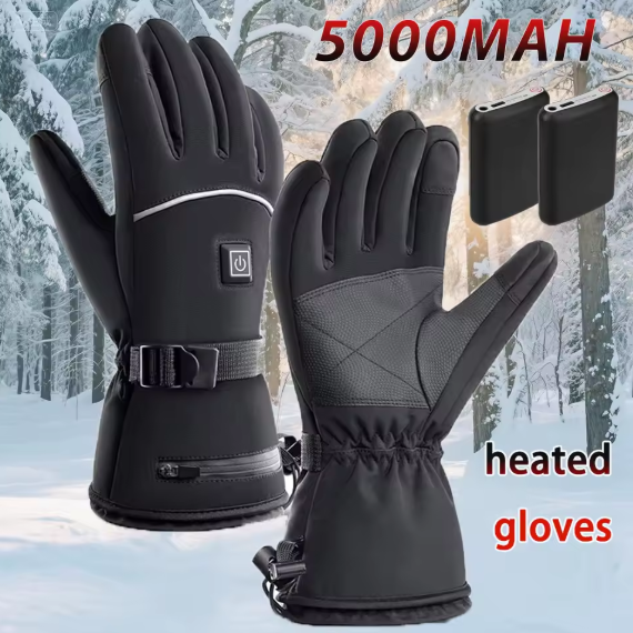 Heated Gloves Hand Warmer Electric Thermal Gloves Waterproof Snowboard Cycling Motorcycle Bicycle Ski Outdoor Winter Gloves
