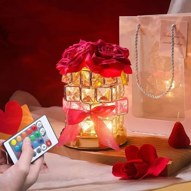 Decorative Rose Crystal Night Light