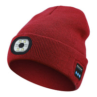Rechargeable LED Light Up Knitted Hat with Bluetooth