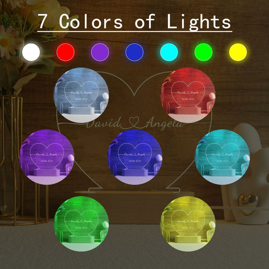 Heart-shaped night light