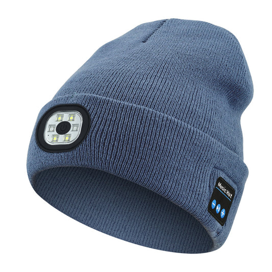 Rechargeable LED Light Up Knitted Hat with Bluetooth