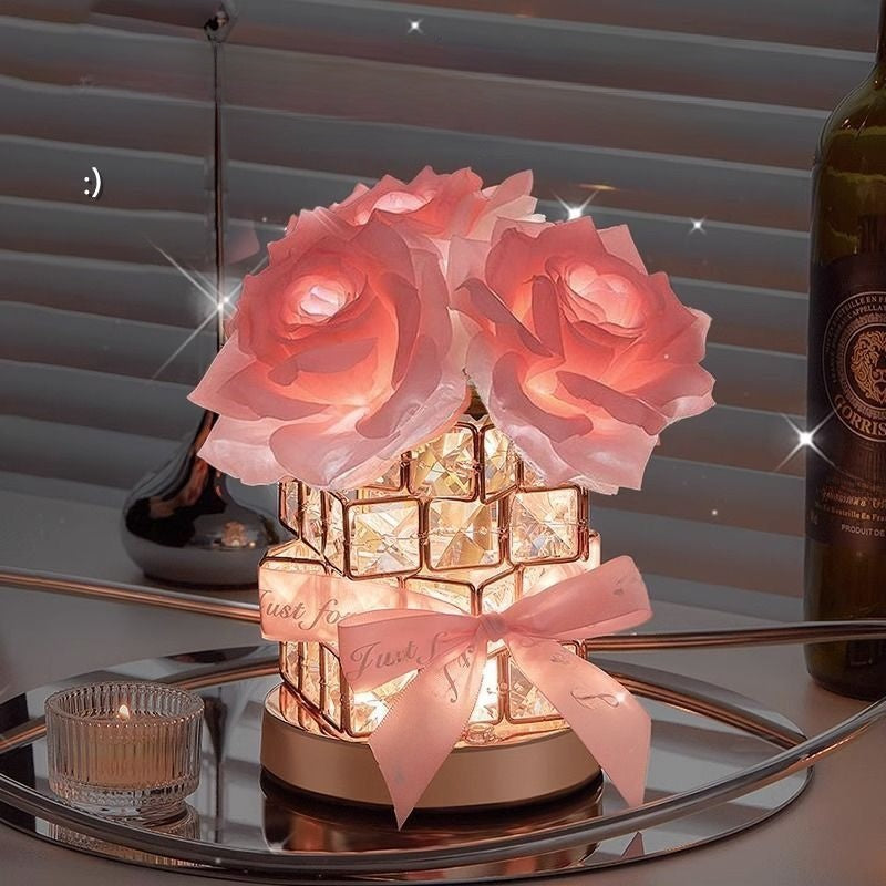 Decorative Rose Crystal Night Light