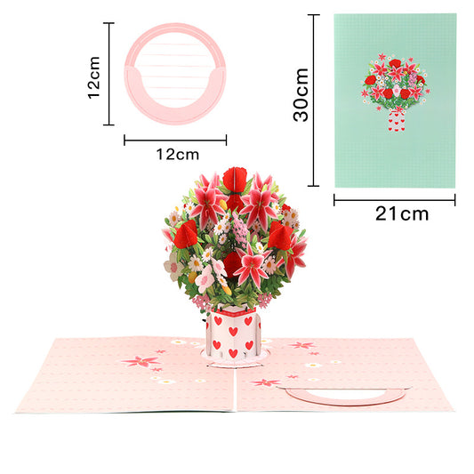 Handmade 3D Floral Pop-Up  Cards