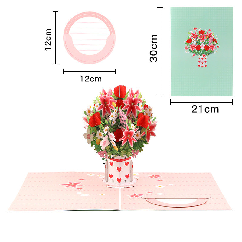 Handmade 3D Floral Pop-Up  Cards
