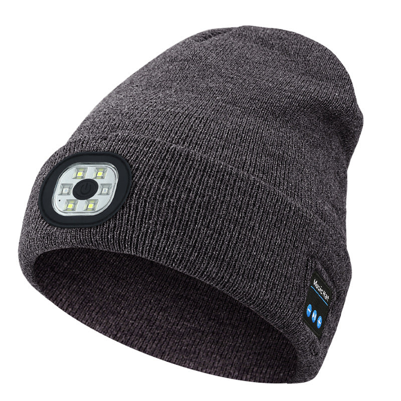 Rechargeable LED Light Up Knitted Hat with Bluetooth