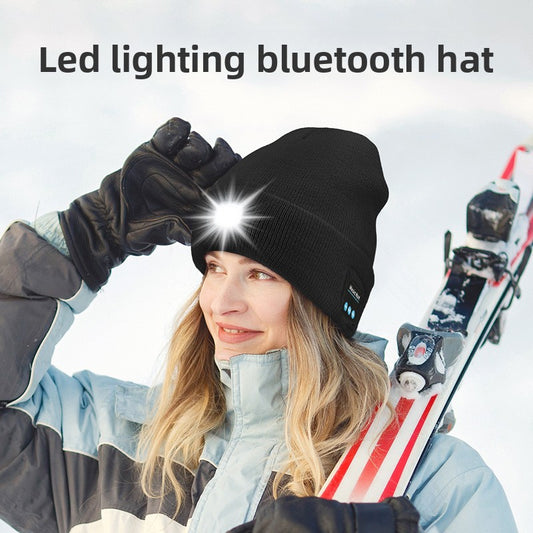 Rechargeable LED Light Up Knitted Hat with Bluetooth