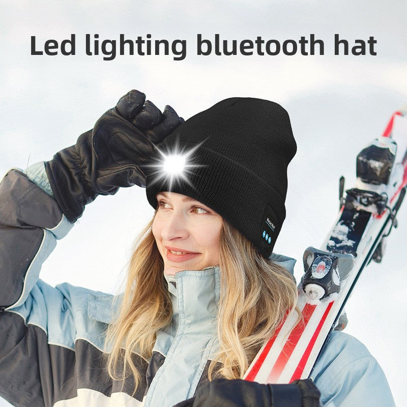 Rechargeable LED Light Up Knitted Hat with Bluetooth