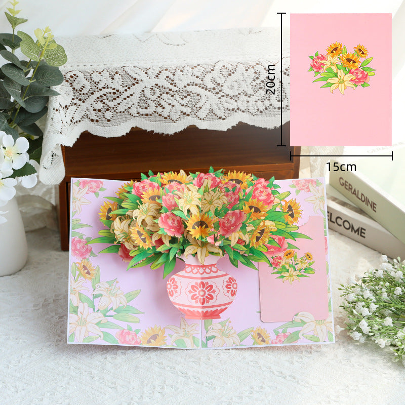 Handmade 3D Floral Pop-Up  Cards