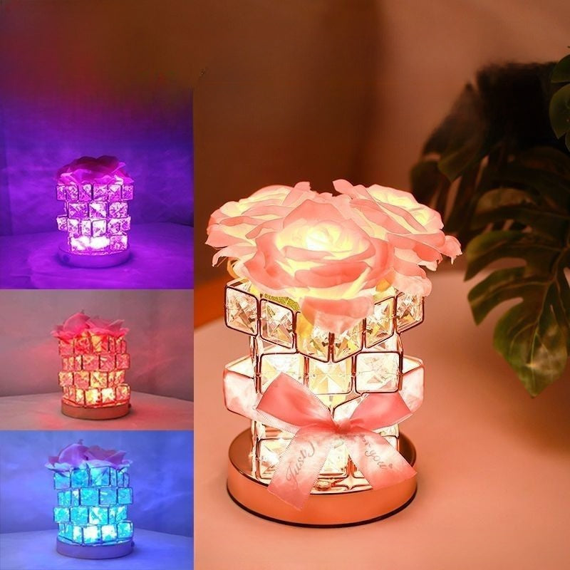 Decorative Rose Crystal Night Light