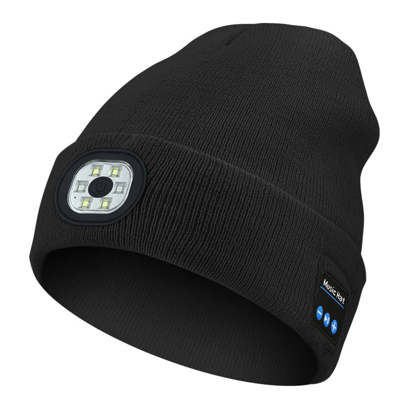 Rechargeable LED Light Up Knitted Hat with Bluetooth