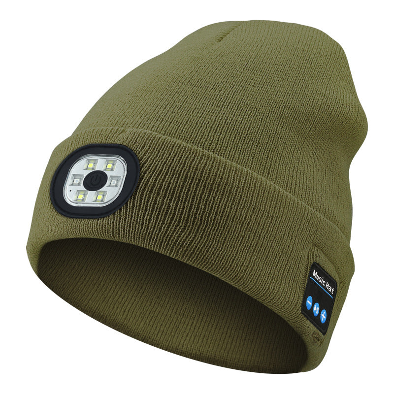 Rechargeable LED Light Up Knitted Hat with Bluetooth