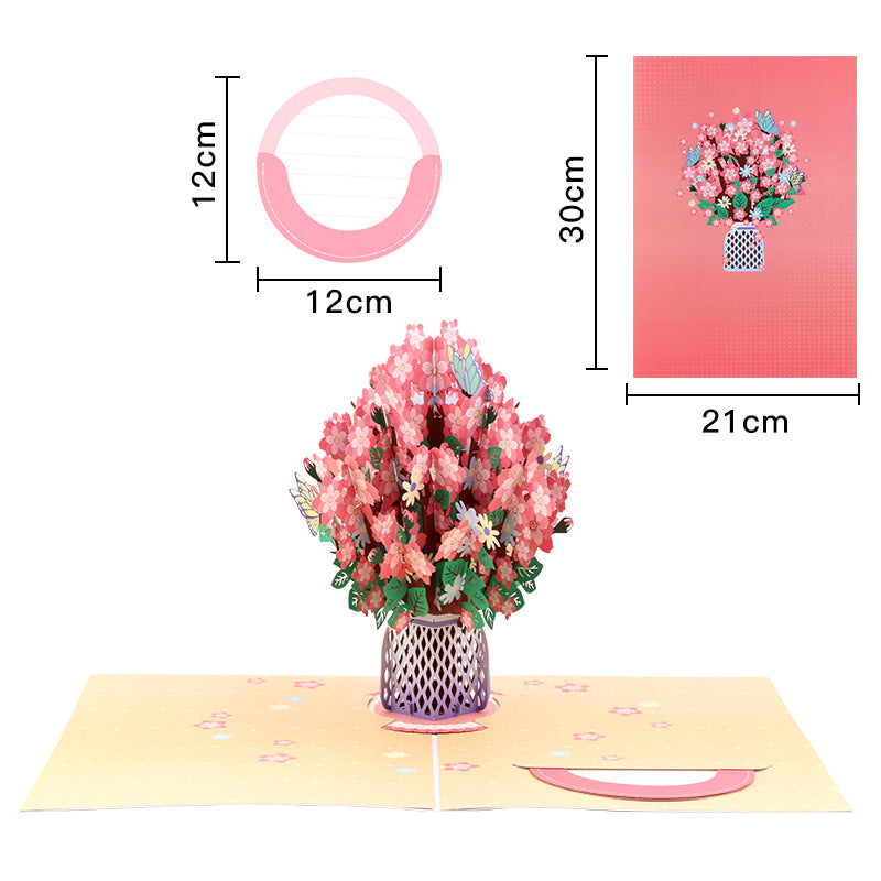 Handmade 3D Floral Pop-Up  Cards