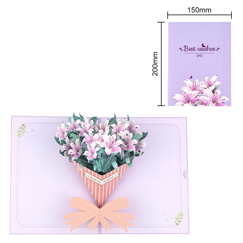 Handmade 3D Floral Pop-Up  Cards