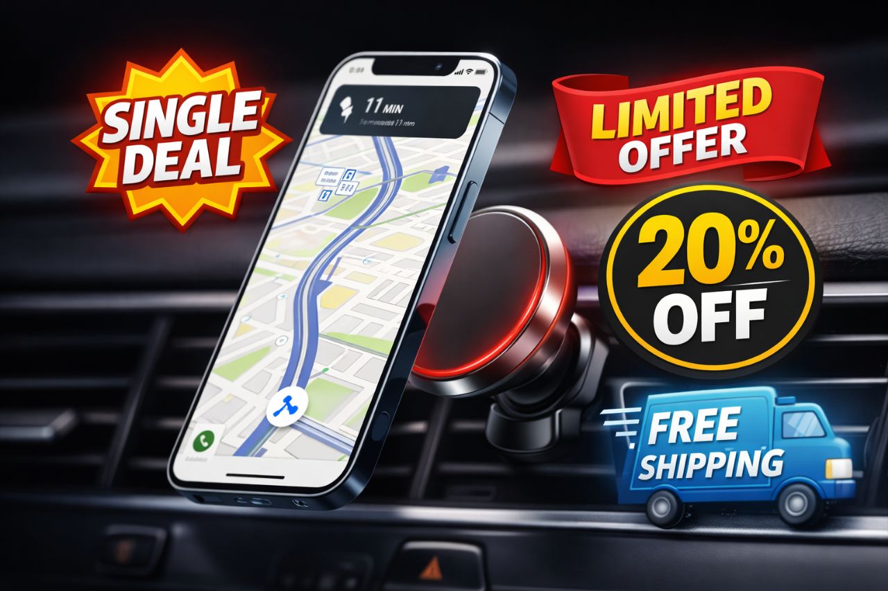 Magnetic Phone Holder for car, 360° Rotatable, Foldable & Adjustable Magnetic Car Mount, , Compatible with iPhone & Other Phones